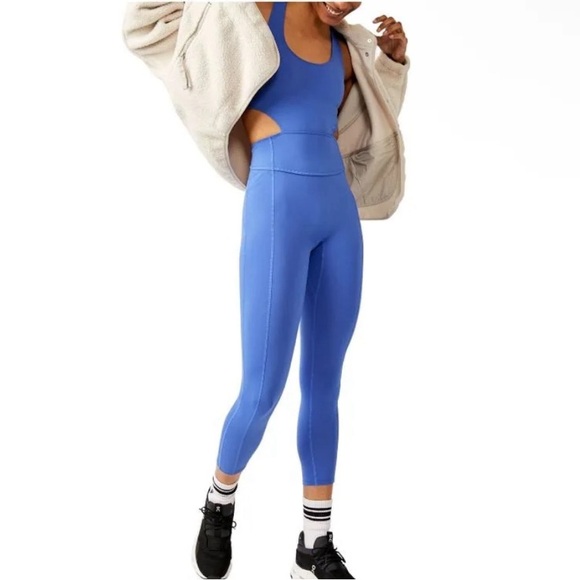 🆕 FREE PEOPLE Movement Back It Up Onesie-Color: Swim Club - Picture 5 of 9